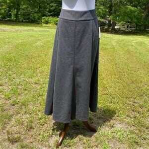 COLDWATER CREEK NEW SKIRT GRAY BLACK MELANGE PONTE BOOT MIDI SIZE 8 NWT